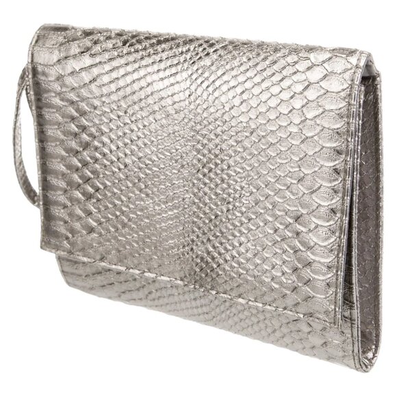 Neiman Marcus Embossed Leather Metallic Clutch with Perfum Samples NEW w/Tag - Picture 2 of 7